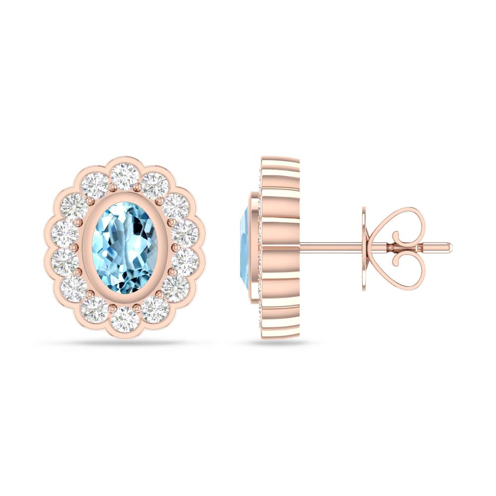 Rose Gold - Aquamarine